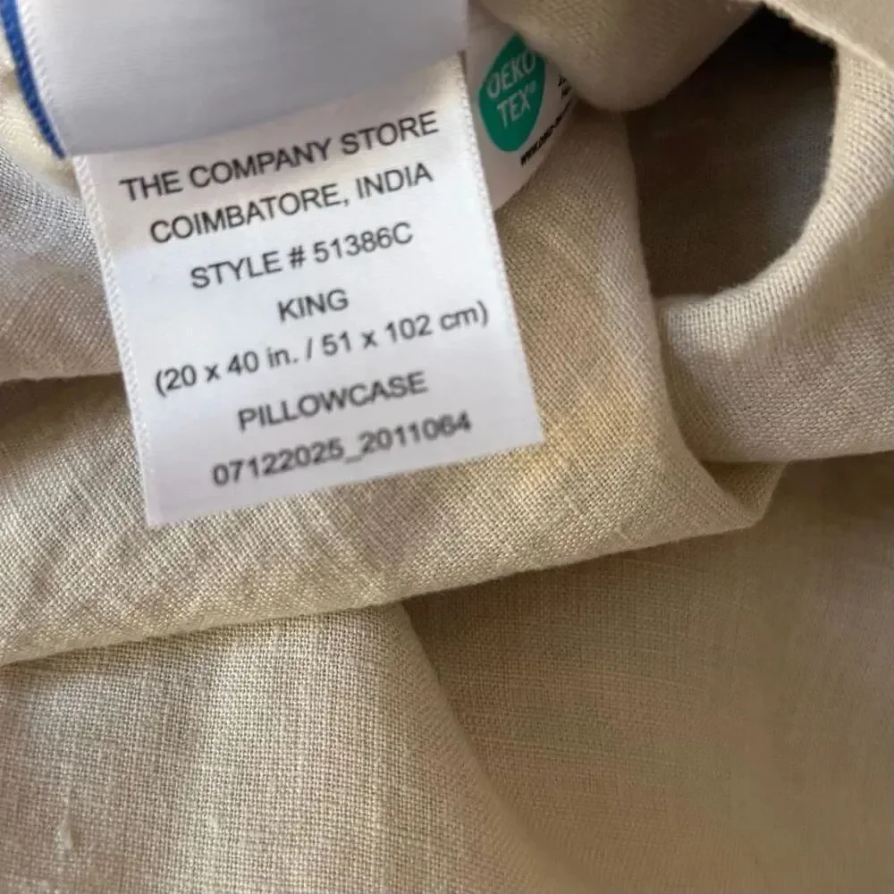 New Company Store Legends Hotel Parchment Vintage Linen King Pillowcases Set of